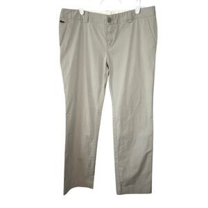 Lacoste women's gray cotton straight chino mid rise pants size EUR 42 US 10